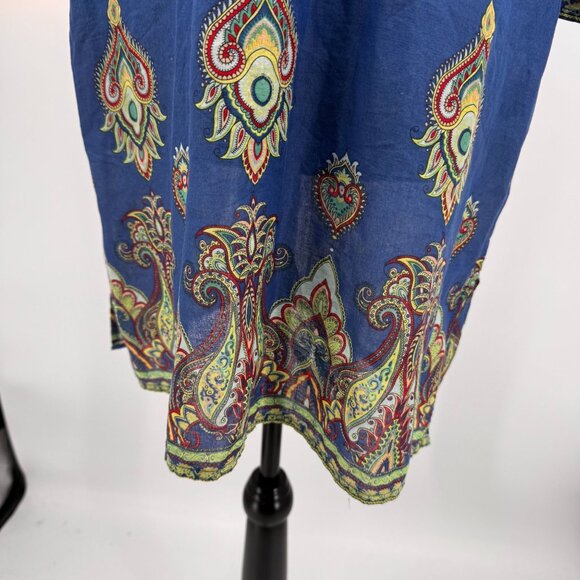 Old Navy Tunic Dress Womens S Blue Paisley Beach Cotton Y2K Lightweight Cover up - Picture 4 of 8